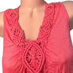 White Stag NEW  Womens Coarl Crochet Macrame Sleeveless Shirt Top Crinkle Size M Photo 1