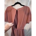 Cupshe NWT  Rose Pink Elastic Waist Short Sleeve Open Back Romper Photo 5