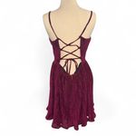 Lulus Party Era Magenta Sparkly Lace Photo 3