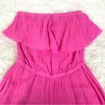 Michael Stars MICHAEL STARS Riya Pink Strapless Cotton Gauze Jumpsuit Wide Leg Beach Size XS Photo 2