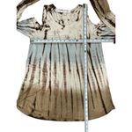 Karen Kane  Womens Tunic Top Size M Brown Blue Tie Dye Cold Shoulder Sleeve Photo 7