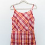Ann Taylor  Plaid Sundress Red Orange‎ Pink Size 6 Y2K Preppy Retro Summer Vacay Photo 1