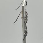 Silver Snowflake Dangle Earrings Marcasite Winter Holiday Jewelry Gift Photo 3