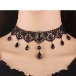 Gorgeous Retro Style Tassel Crystal Lace Necklace Faux Fashion Jewelry‎ Black Photo 9