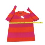 Banana Republic  Sweater Womens M Orange & Dark Pink Striped Crewneck NWT Photo 3