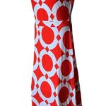 NWT, Banana Republic Factory Trefoil Print Orange and White Halter Maxi Dress Size M Photo 2