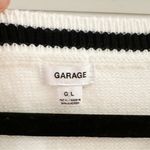 Garage Preppy Varsity Mini Sweater Vest V Neck Sleeveless White Black sz Large Photo 7