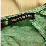 Harvé Benard Harve Benard Women's Size Medium Green Boho Tassel Top Washable Linen Blend Photo 4