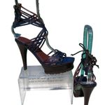 Donald Pliner Dark Blue Lizard Leather 1.5" Platform Shoe New 5" Heel $495 NIB Photo 6