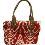 Stella & Dot  Red Print Fabric Shoulder Bag Photo 0
