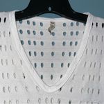 XCVI  Pierced Cutout V-Neck Cotton Sweater Size Medium Photo 2