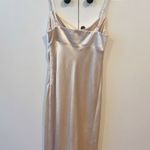 Petal and Pup  Cheya Dress Champagne Satin Midi High Slit  Photo 2