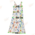 CHAPS  seashell print midi dress with a lace-up bodice. Photo 7