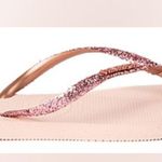 Havaianas Ballet Rose Slim Glitter Flip Flops Women's 7/8 Sandals Beach Summer Photo 1