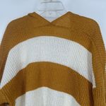 Dreamers  Mustard Yellow White Stripe Cardigan Open Front Long Line Slouchy Sz S Photo 6