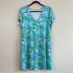 Lilly Pulitzer Etta V Neck T Shirt Dress in Multi Via Parigi Size XL Photo 2