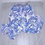 EN CRÈME Women’s Tropical Flowy Summer Jumpsuit Blue Size L Photo 1