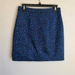 Banana Republic Blue Leopard Print Button Front Straight Skirt Womens 2 Photo 4