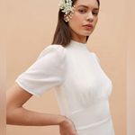 Reformation Dusk Dress Ivory Size 2 Semi Sheer Backless Bridal Wedding Mock Neck Photo 1