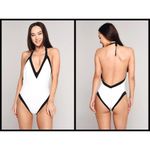 Trina Turk 💕💕 Jacquard Plunge One Piece Swimsuit Photo 4