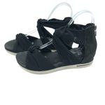 Eileen Fisher  Zanya Mesh Sandals Wedge Ankle Strap Open Toe Black 9.5 Photo 2