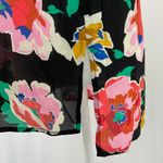 Who What Wear Floral Print Sleeveless Blouse Tank Top Black Multi Size Small Photo 7