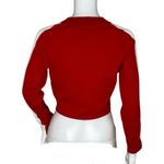 & Other Stories & Other Stories Shirt Womens Medium Red Crop Top White Sleeve Stripe Casual Photo 3