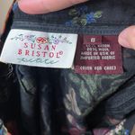 Vintage Susan Bristol Petite Floral Midi Skirt Black Red Roses Grapes Size 8 Photo 4