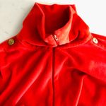 Saks 5th Avenue VTG Saks Fifth Avenue Orange Velour Long Sleeve Zip Front Collar Jumpsuit, sz. L Photo 4