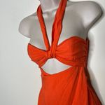 Mara Hoffman NWT Paula cutout linen-blend midi dress in orange papaya 00 Photo 11