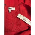 Madewell women’s Ruched Squareneck Tank in Linen-Cotton red Size 2 NWT Photo 8