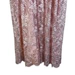 Cachet by Bari Protas Pink Lace Puff Sleeve Square Neck Midi Dress 3/4 Sleeve Size 12P Photo 2