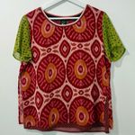 Scotch & Soda Maison  Layered Blouse Top Womens Pink Short Sleeve Printed Size 2 Photo 0