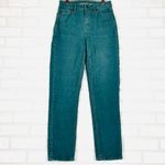 American Eagle Mom Straight Jean Teal Corduroy Stretch Women, Size 0 Photo 3