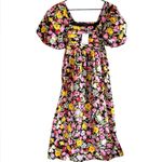 NWT Nobody's Child Nova Puff Sleeve
Black Floral Midi Dress Size 6 Photo 3