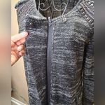 DEX Black White Tweed Knit Suit Blazer with Metal Embellishment Wool Size M Photo 2