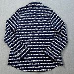 Crown & Ivy Elephant Print Long Sleeve Button-Up Shirt Women's XL Navy/White Photo 8