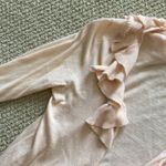 Gap Peach Ruffled Cardigan Assymetrical Ruffles Chic Size Small Minimalist EUC Photo 3