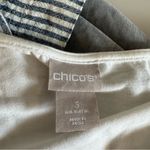 Chico's White Embroidered Geometric Irish Lined Cap Sleeve Blouse Scoop Neck XL Photo 7