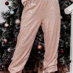 Anthropologie  Melora Rose Gold Metallic Joggers Size Small Photo 0