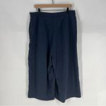 ASOS  Navy Blue Lyocell High Rise Pleated Front Side Zip‎ Wide Leg Crop Pants 12 Photo 8