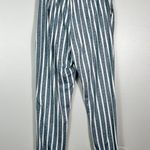 Shosho Boutique Pattern Blue Denim Look Striped Jogger Pants Small S Pockets Photo 4