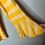 Isaac Mizrahi Live! Scoop Neck Top w/ Bracelet Ruffle Sleeve yellow white stripe Photo 4