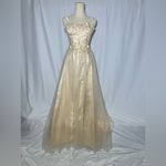 Lavetir Champagne 3D Floral Corset Top Dress | S NWT Gold Photo 1