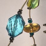 Yellow Green Blue Multicolor Silver Tone Boho Beaded Necklace Photo 4