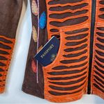 Patchwork Floral Flower Cotton Hippie Boho Nepal Zip Up Hoodie Sweatshirt S Brown Photo 4