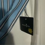 NWT Belyn Key Piped Shade Raglan Golf Top In Moonstruck Stripe‎ White/Blue Small Blue Photo 7