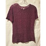 Victoria's Secret  Vintage Plum Purple Stretch Lace Top Short Sleeve Photo 3