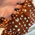 polka dot halter neck romper play suit in burnt orange Photo 5