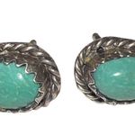 Vintage Sterling Silver Natural Turquoise Post Earrings Photo 1